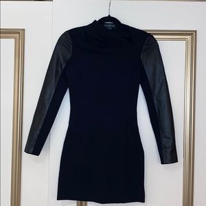 Marciano black and leather mini dress.